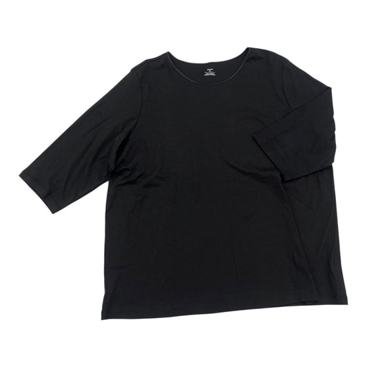 Top 3/4 Sleeve Basic By Cj Banks In Black, Size:3X