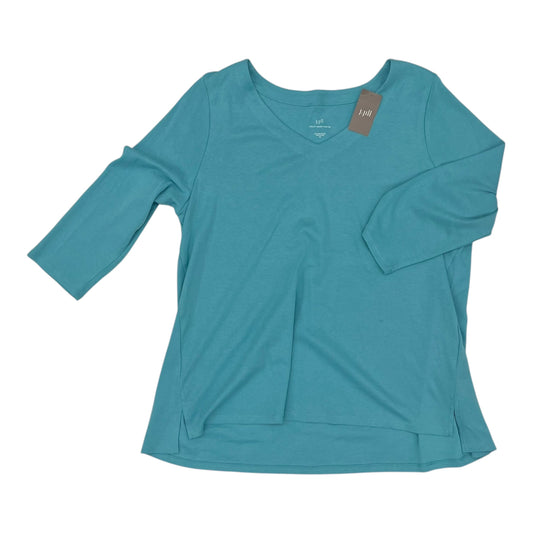 Top 3/4 Sleeve Basic By J. Jill In Blue, Size:Xl