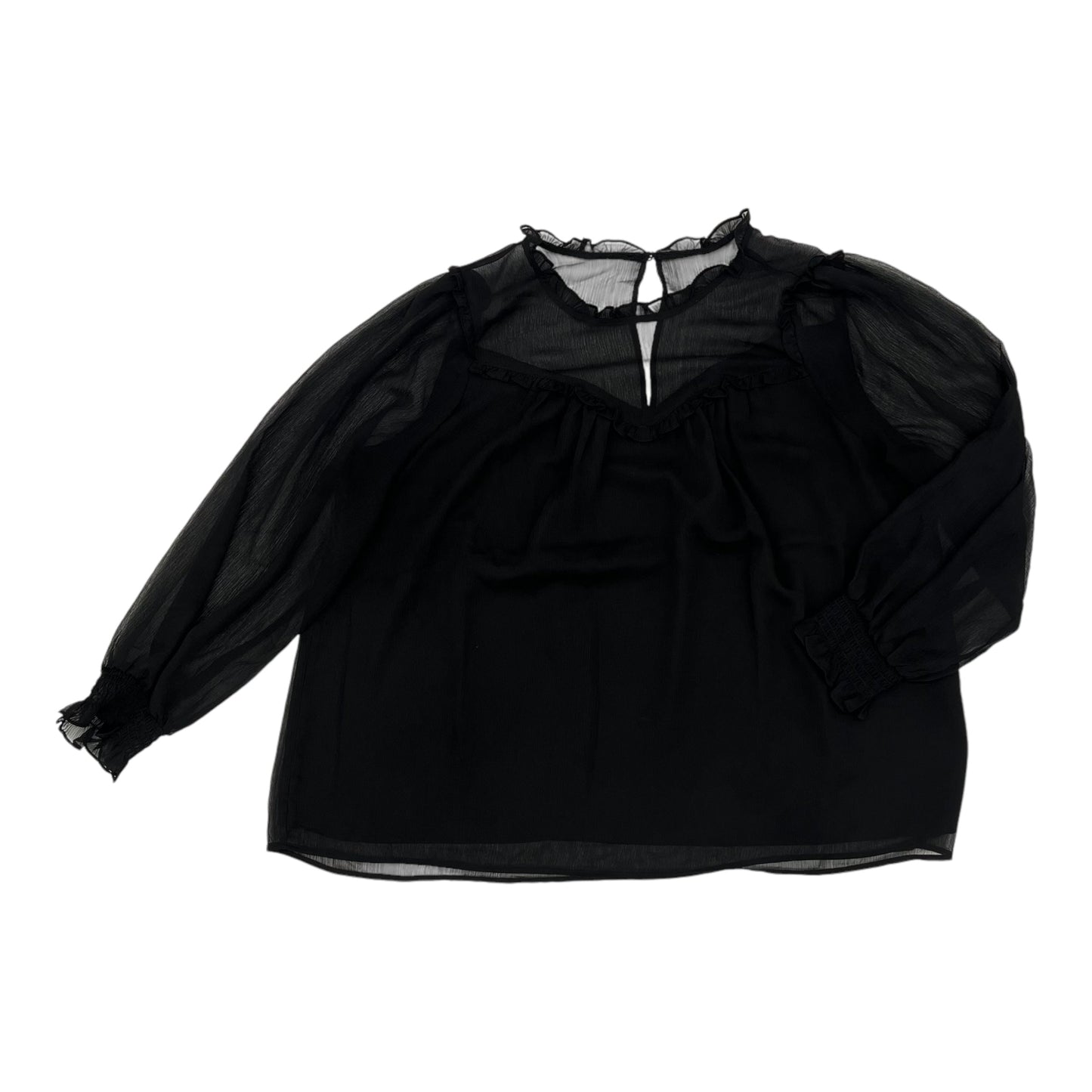 Blouse Ls By Torrid In Black, Size:1X