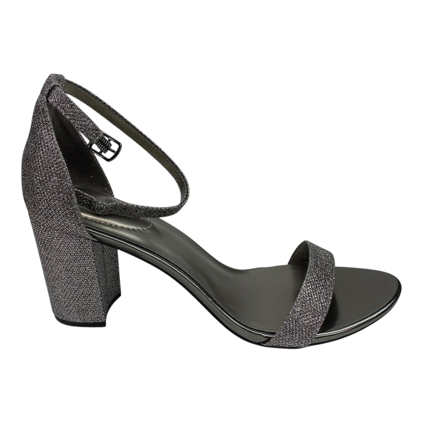 Sandals Heels Block By Bandolino In Silver, Size:11