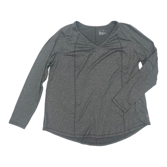 Athletic Top Ls Crewneck By Livi Active In Grey, Size:1X