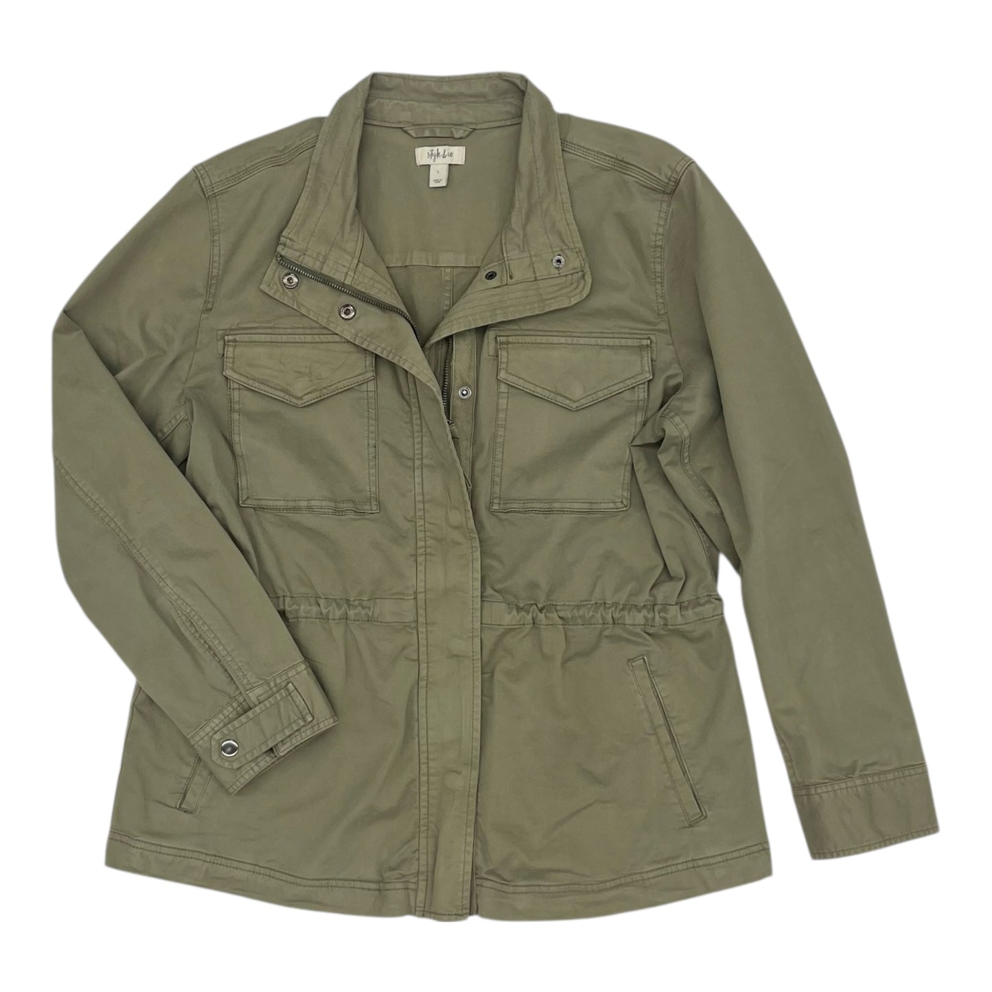 Jacket Utility By Style And Company In Green, Size:L