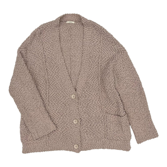 Sweater Cardigan By Easel In Tan, Size:M