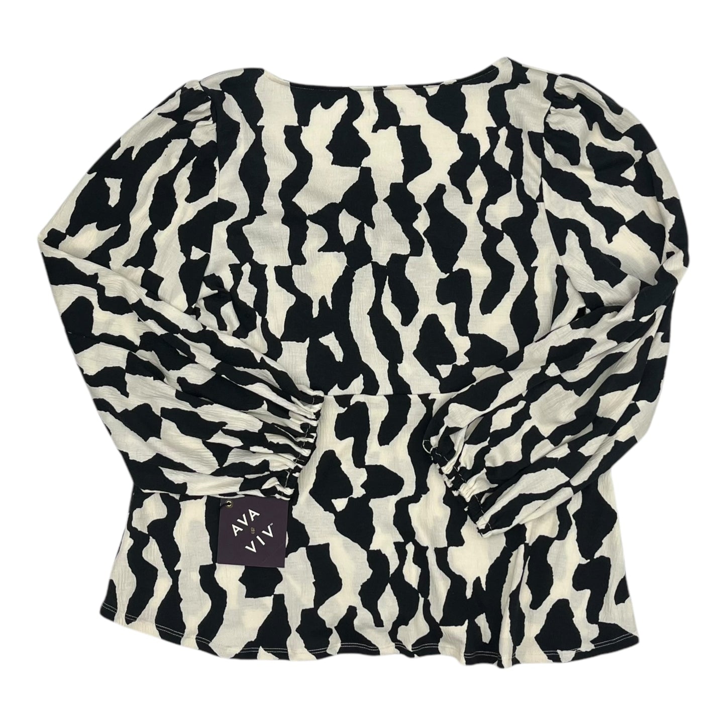 Blouse Ls By Ava & Viv In Zebra Print, Size:Xxl