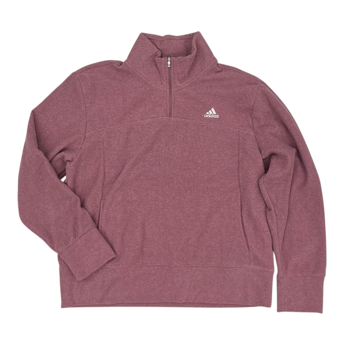 Athletic Top Ls Collar By Adidas In Red, Size:L