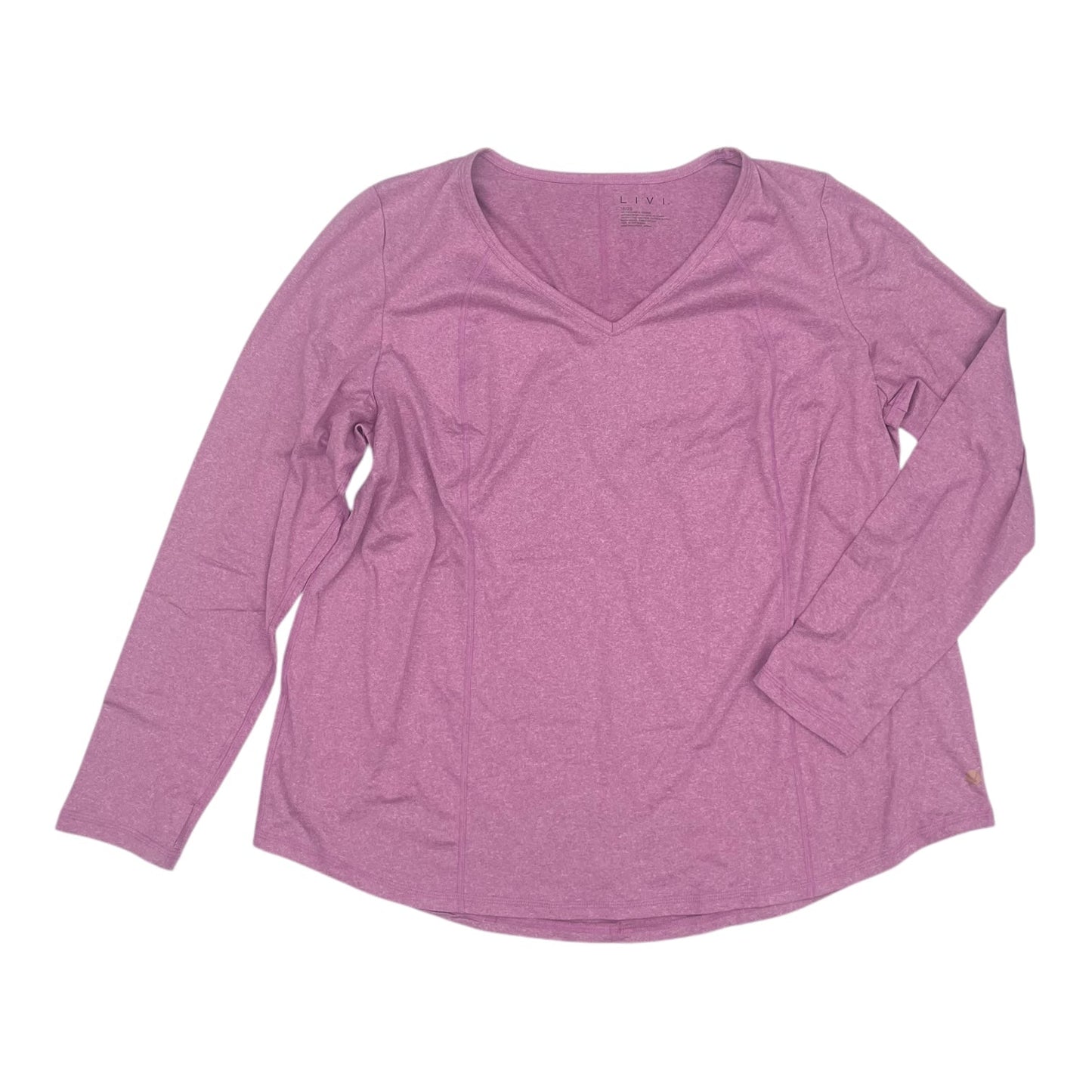 Athletic Top Ls Crewneck By Livi Active In Pink, Size:1X