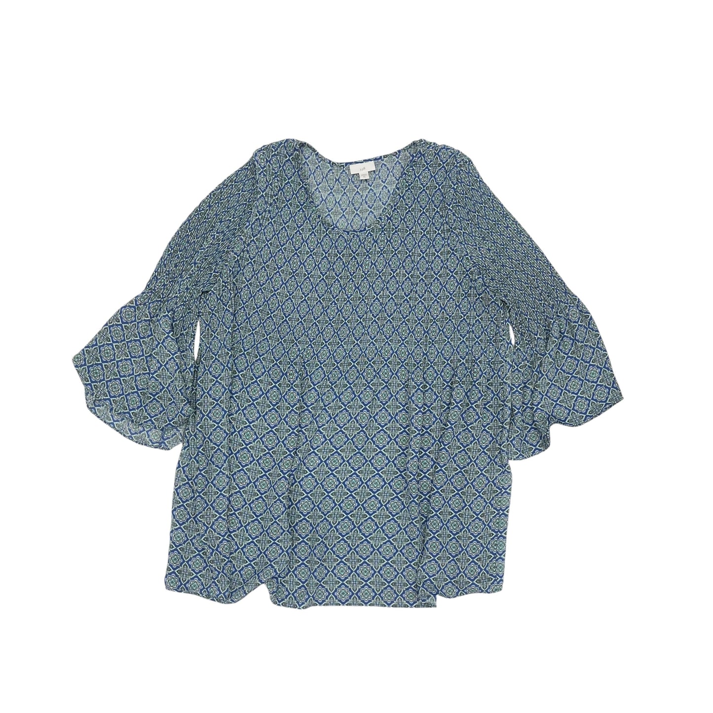 Blouse 3/4 Sleeve By J. Jill In Blue, Size:Xl