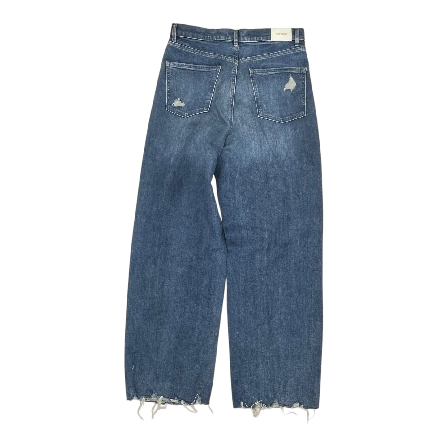 Jeans Wide Leg By Express In Blue Denim, Size:10