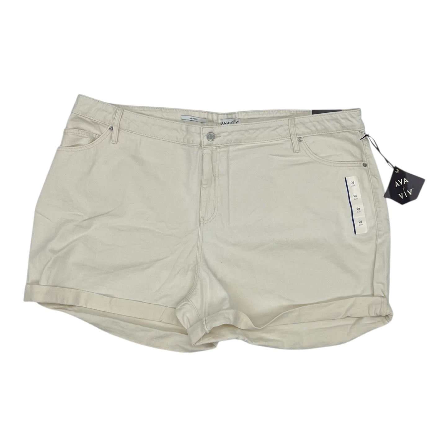 Shorts By Ava & Viv In Cream Denim, Size:26