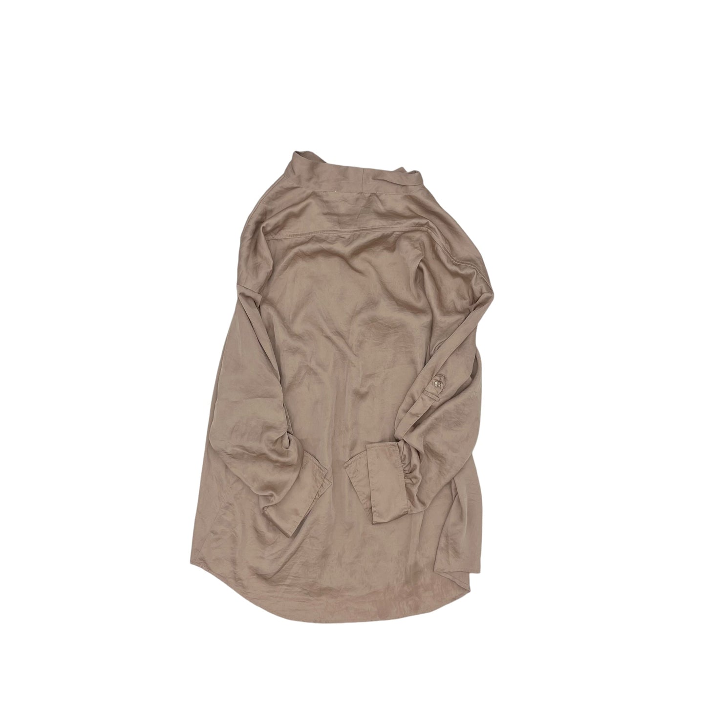 Blouse Ls By Express In Tan, Size:L