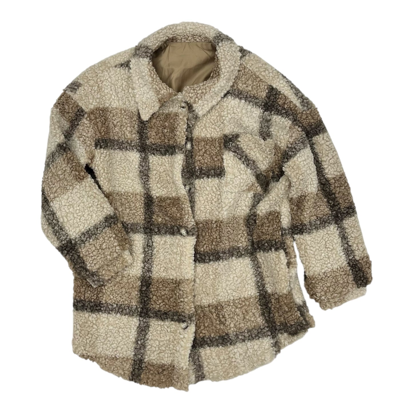 Jacket Shirt By Shein In Tan, Size:Xs