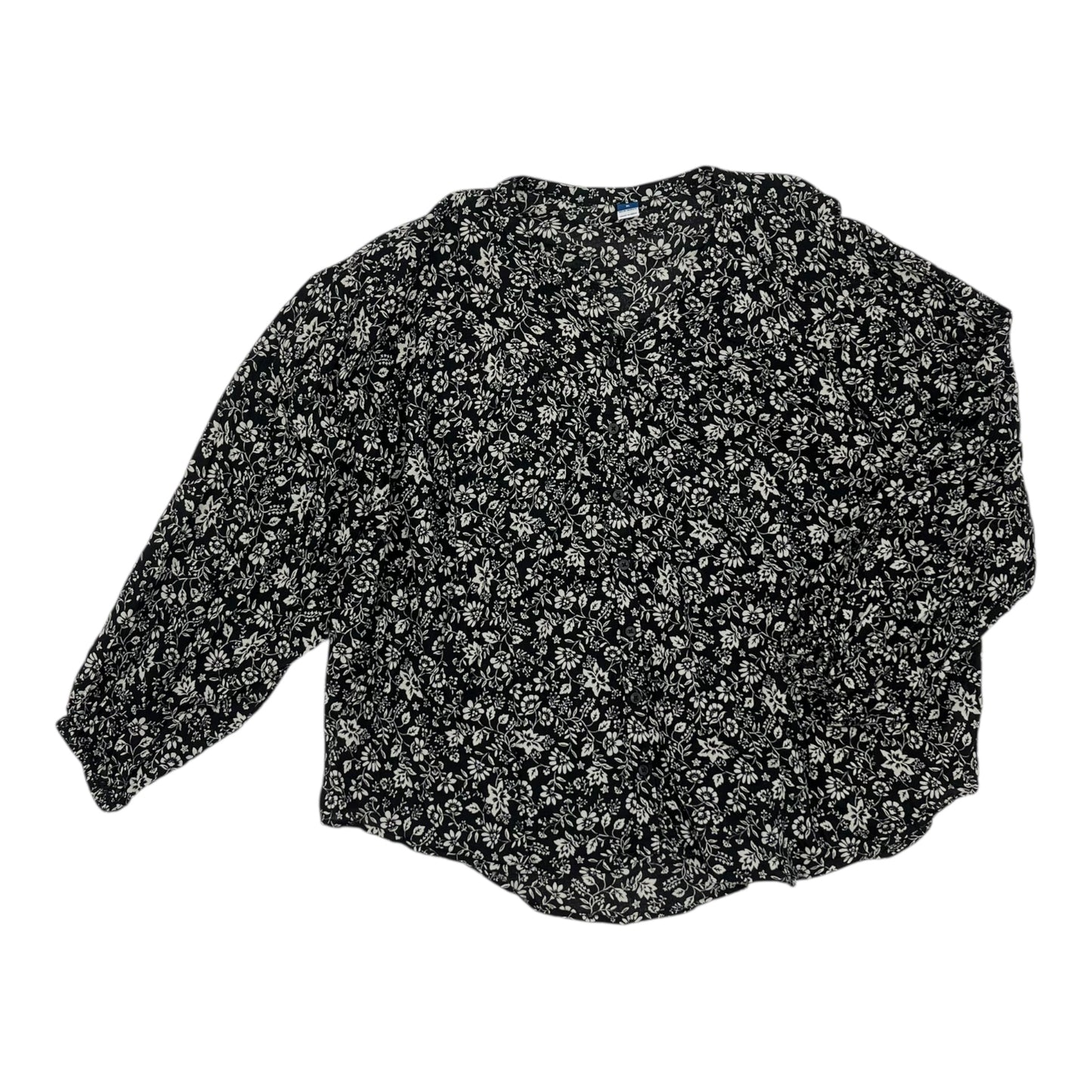 Blouse Ls By Old Navy In Floral Print, Size:Xl