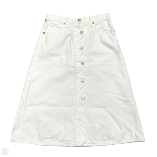 Skirt Midi By Citizens Of Humanity In Cream Denim, Size: 4