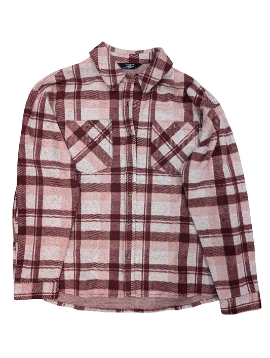 Jacket Fleece By Members Mark In Plaid Pattern, Size: L