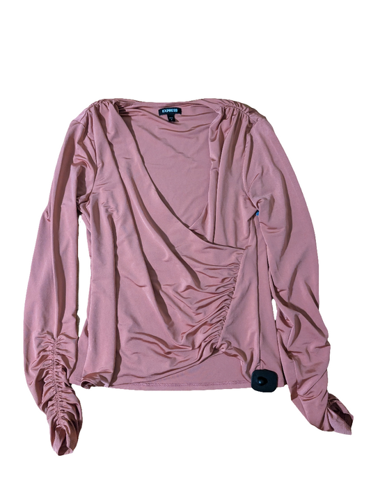 Top Long Sleeve By Express In Pink, Size: S