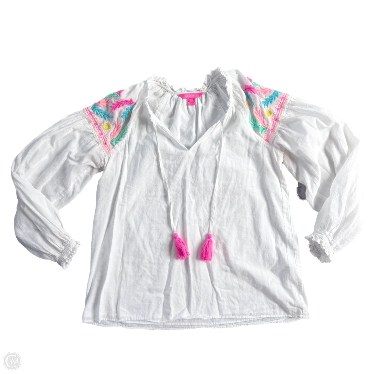 Top Long Sleeve Designer By Lilly Pulitzer In White, Size: S