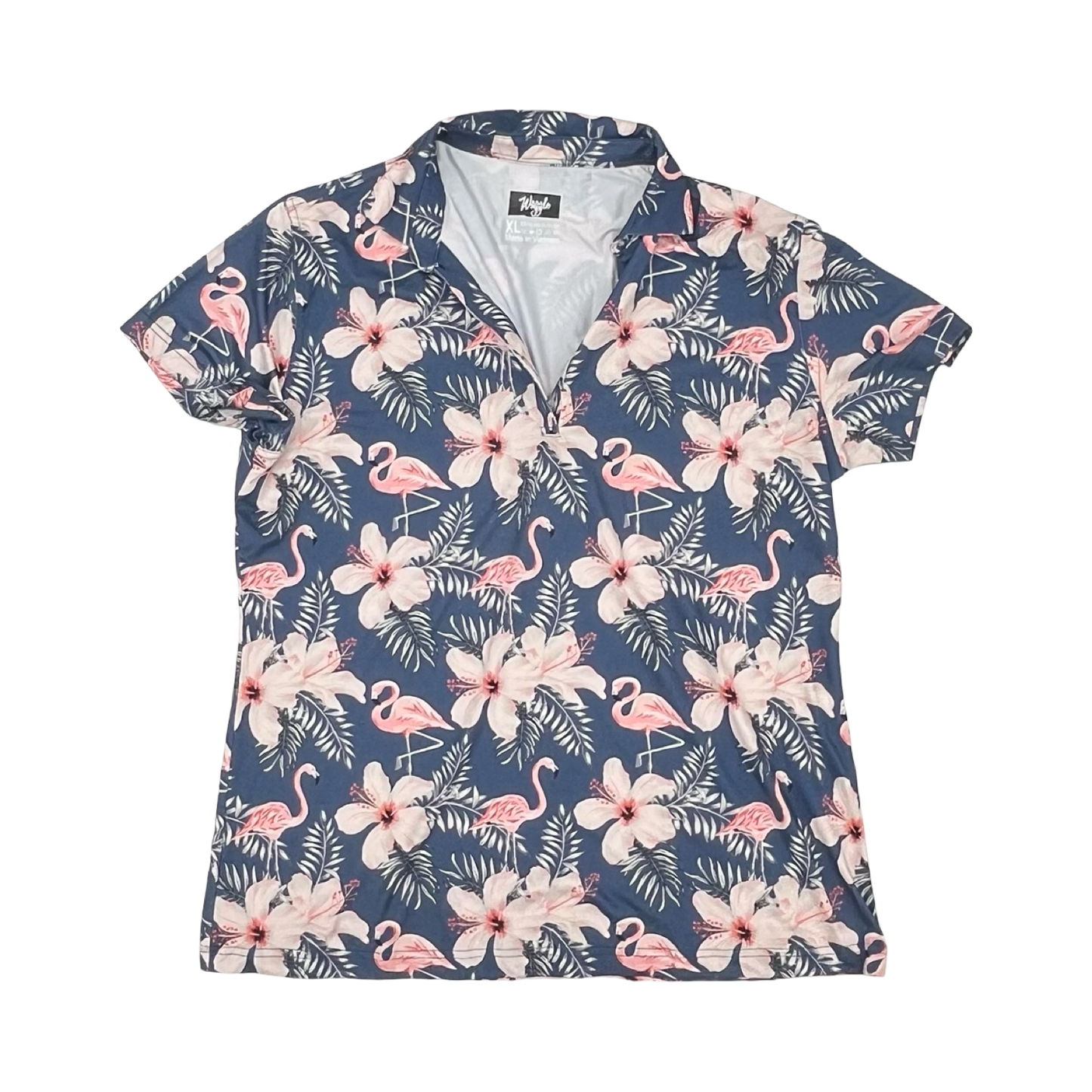 Athletic Top Ss By Clothes Mentor In Tropical Print, Size:Xl