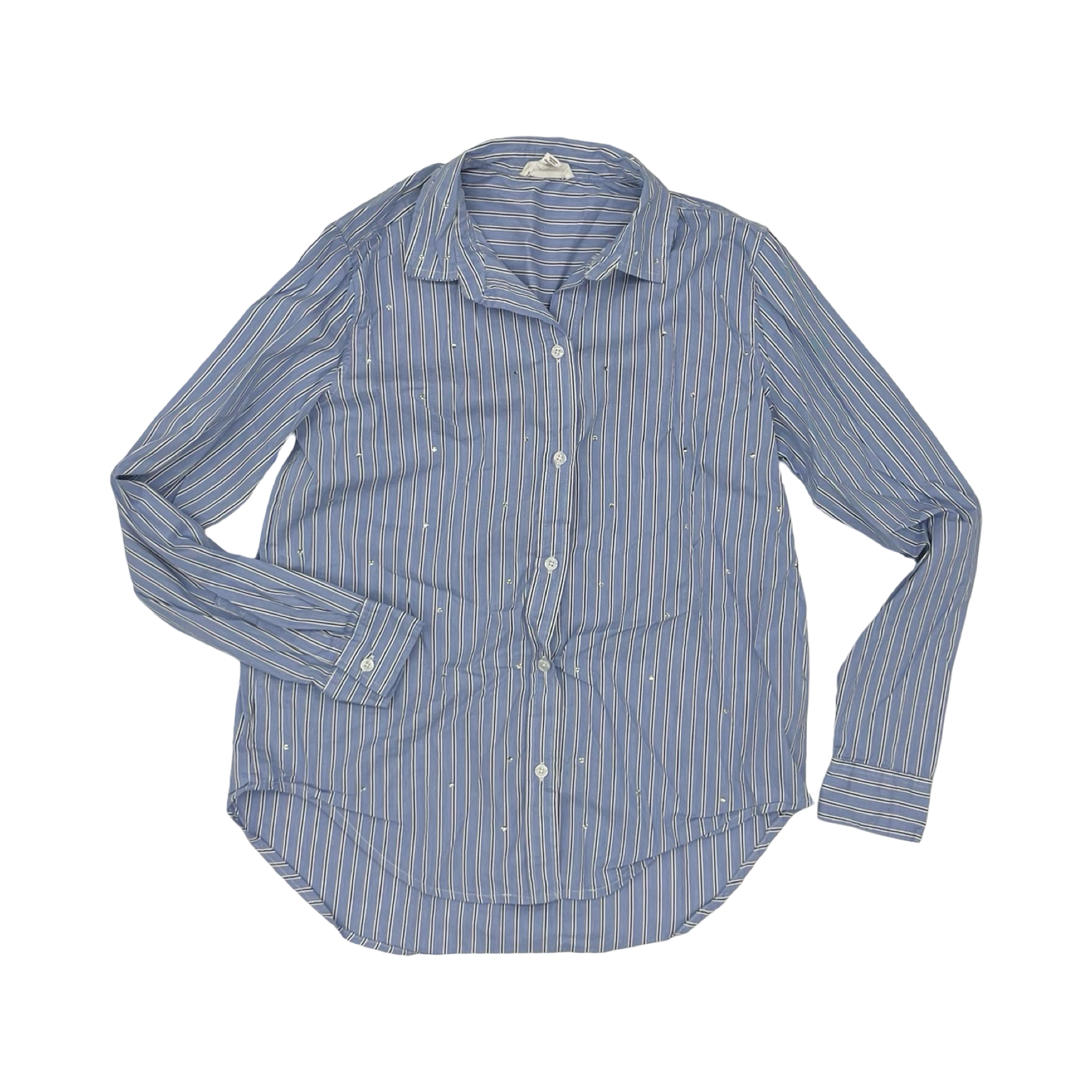 Blouse Ls By Beachlunchlounge In Blue & White, Size:M