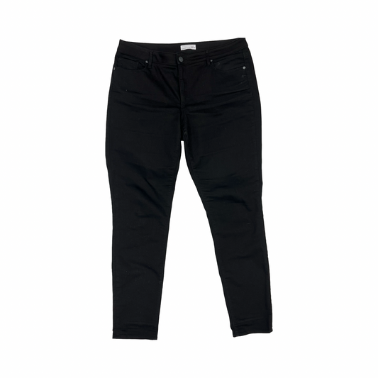 Jeans Skinny By Loft In Black Denim, Size:16