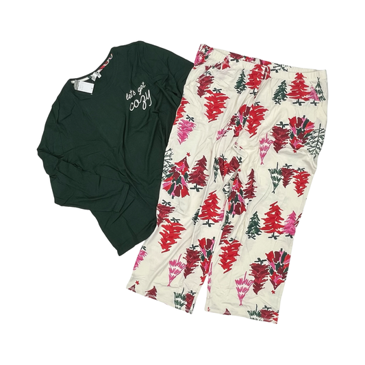 Pajamas 2Pc By Cacique In Green, Size:3X