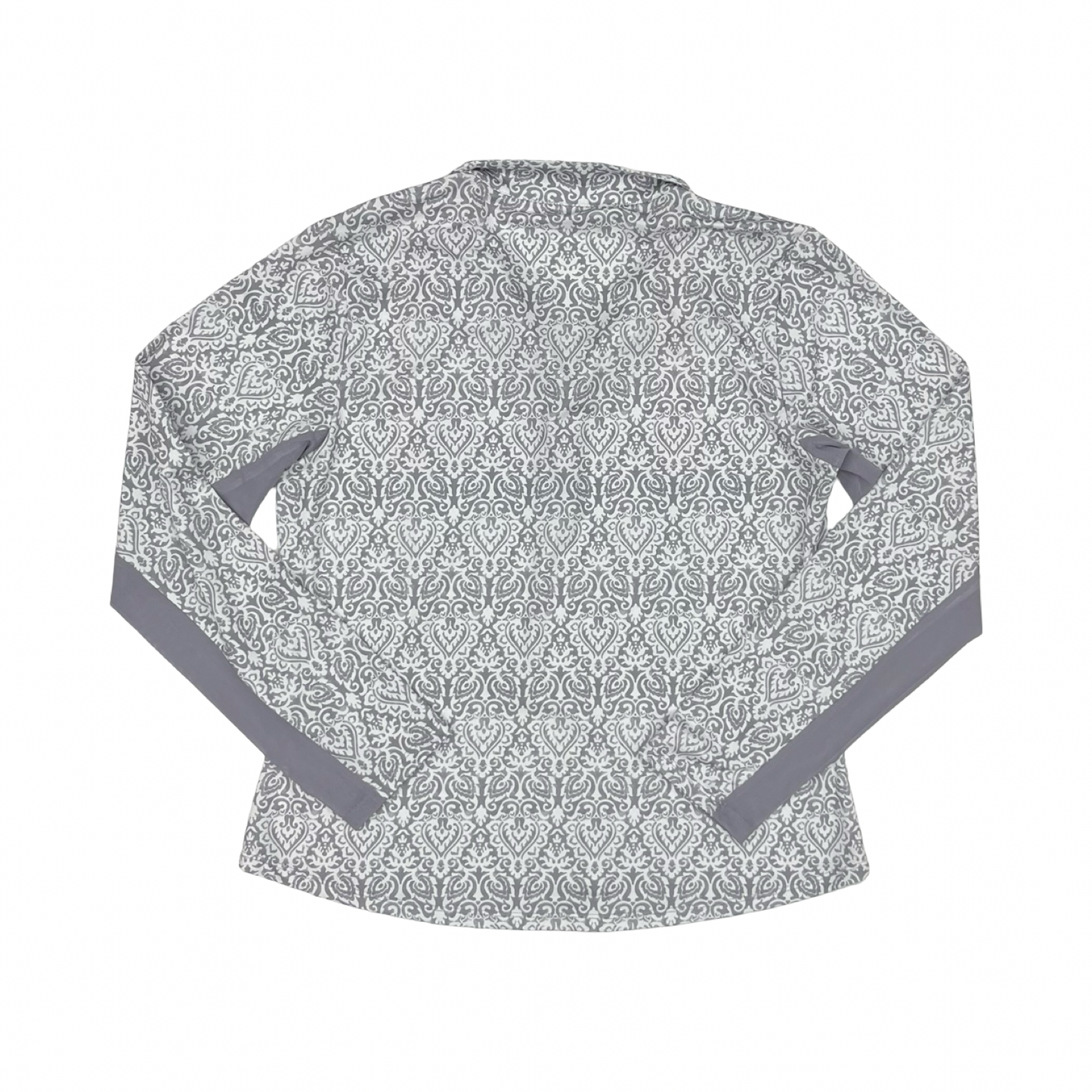 Athletic Top Ls Collar By Clothes Mentor In Grey & White, Size:Xl
