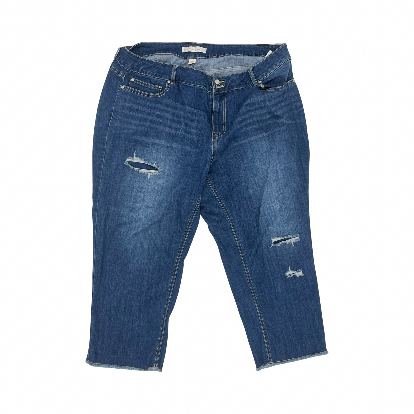 Jeans Cropped By Cato In Blue Denim, Size:20