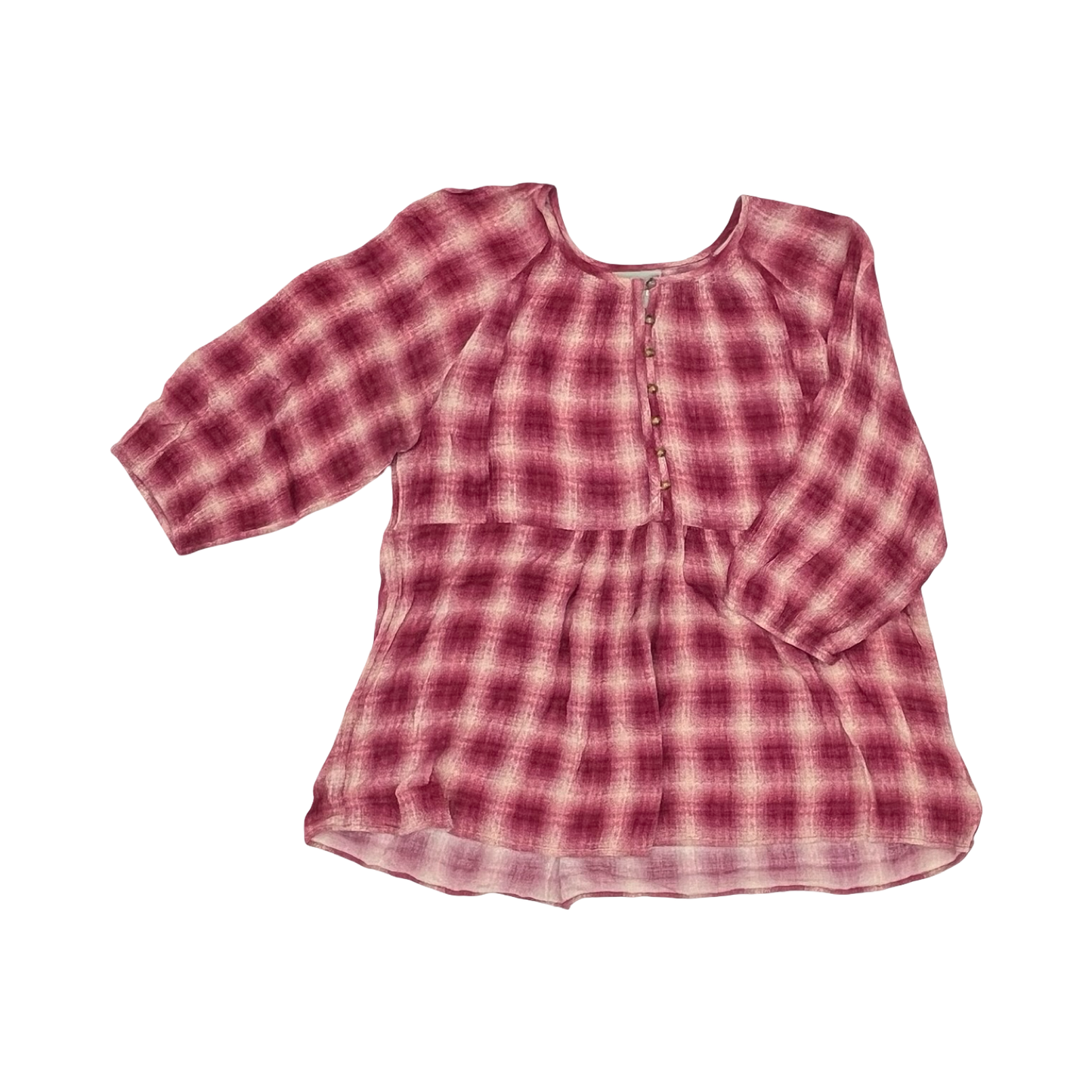 Blouse 3/4 Sleeve By Maeve In Pink, Size:L