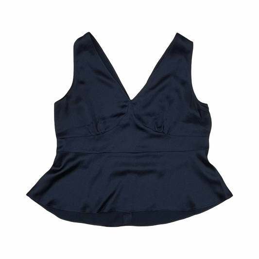 Blouse Sleeveless By Loft In Navy, Size:M