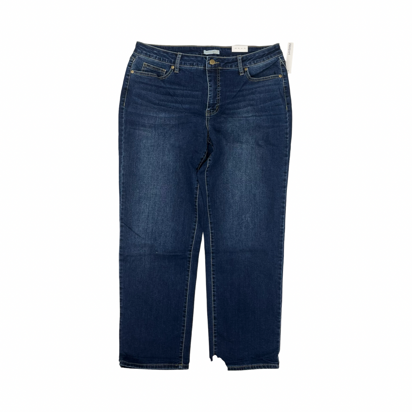 Jeans Straight By Westport In Blue Denim, Size:16