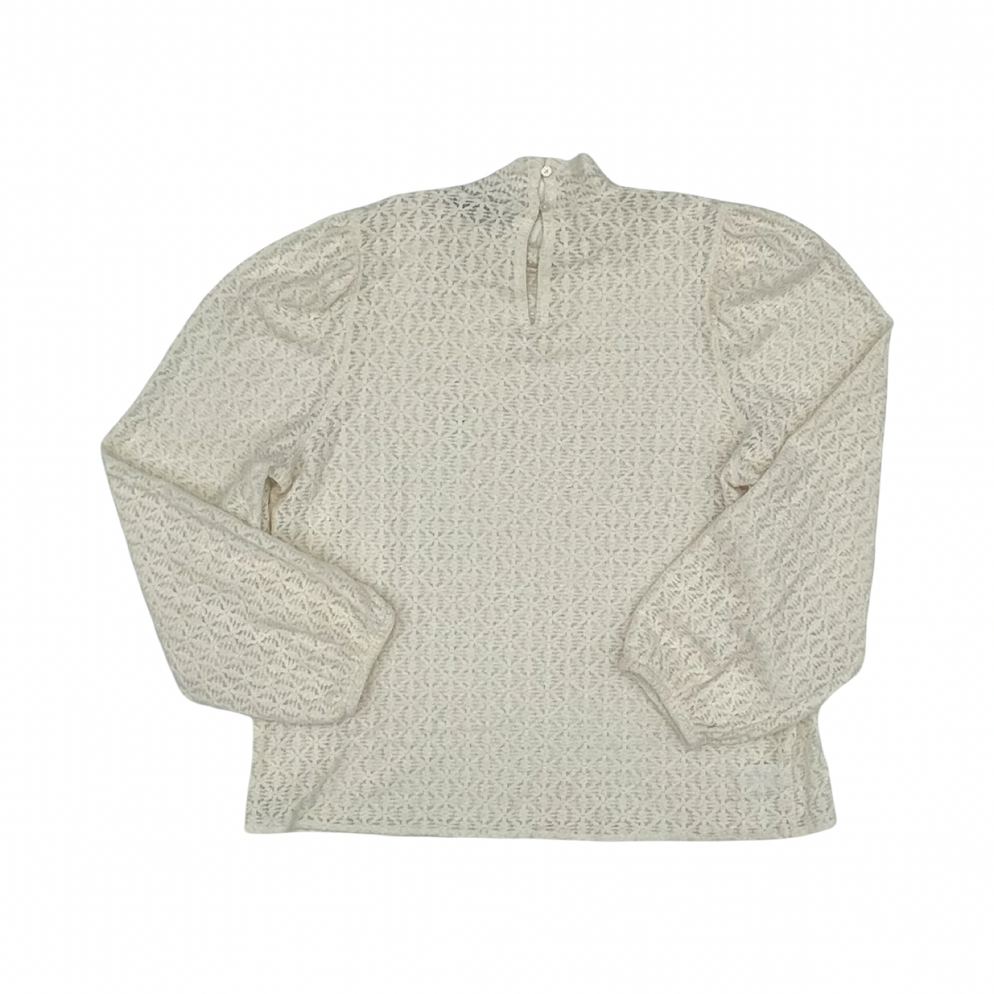 Blouse Ls By Loft In Cream, Size:L