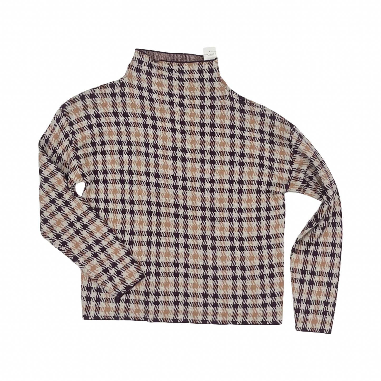 Sweater By Ann Taylor In Purple & Tan, Size:M