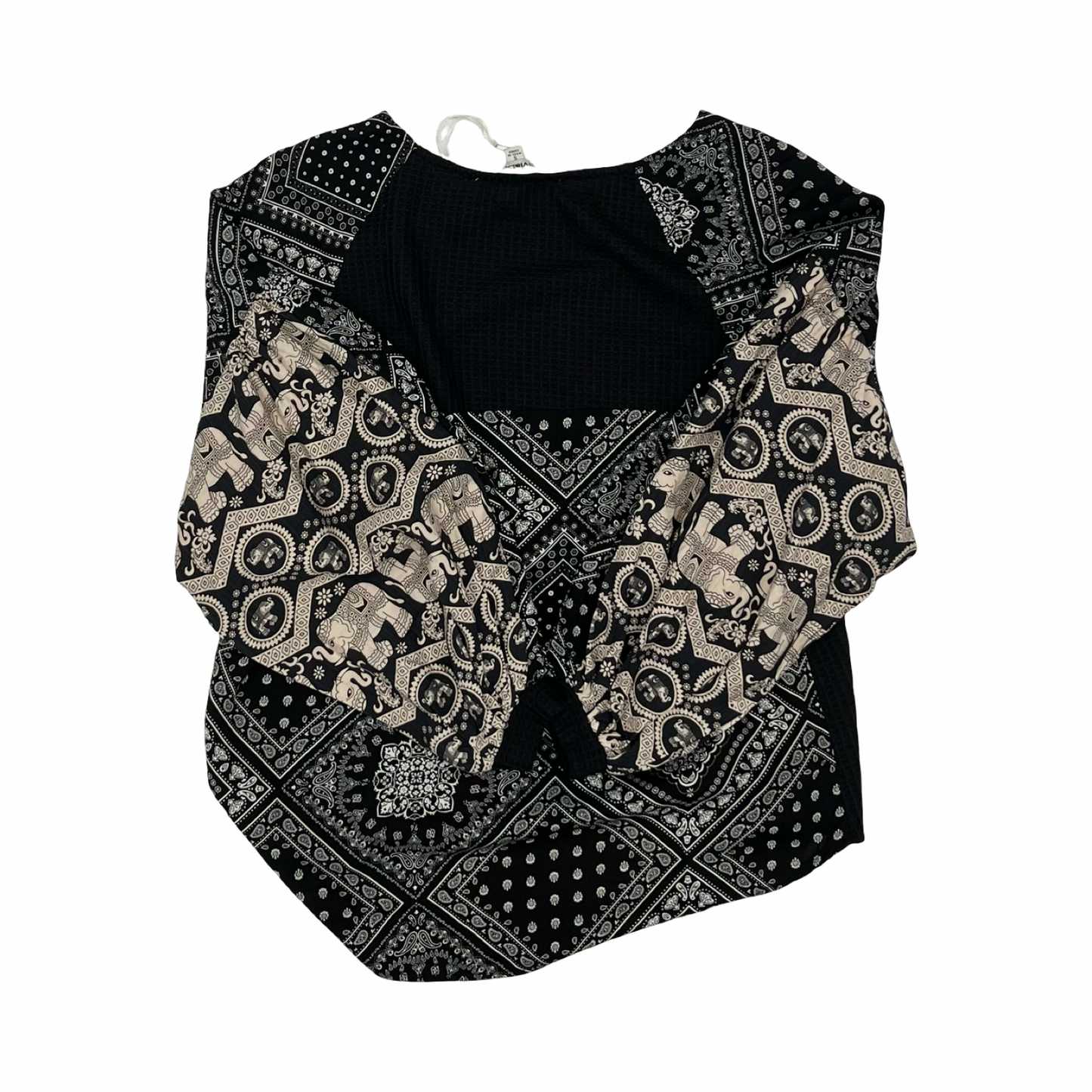 Blouse Ls By Davi & Dani In Black & White, Size:S