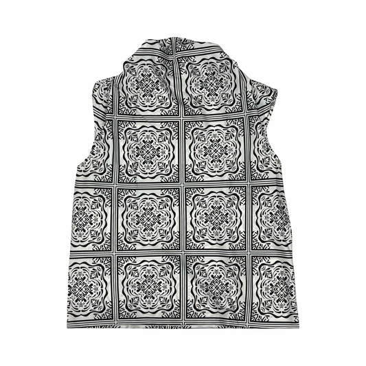 Top Sleeveless By Loft In Black & White, Size:L