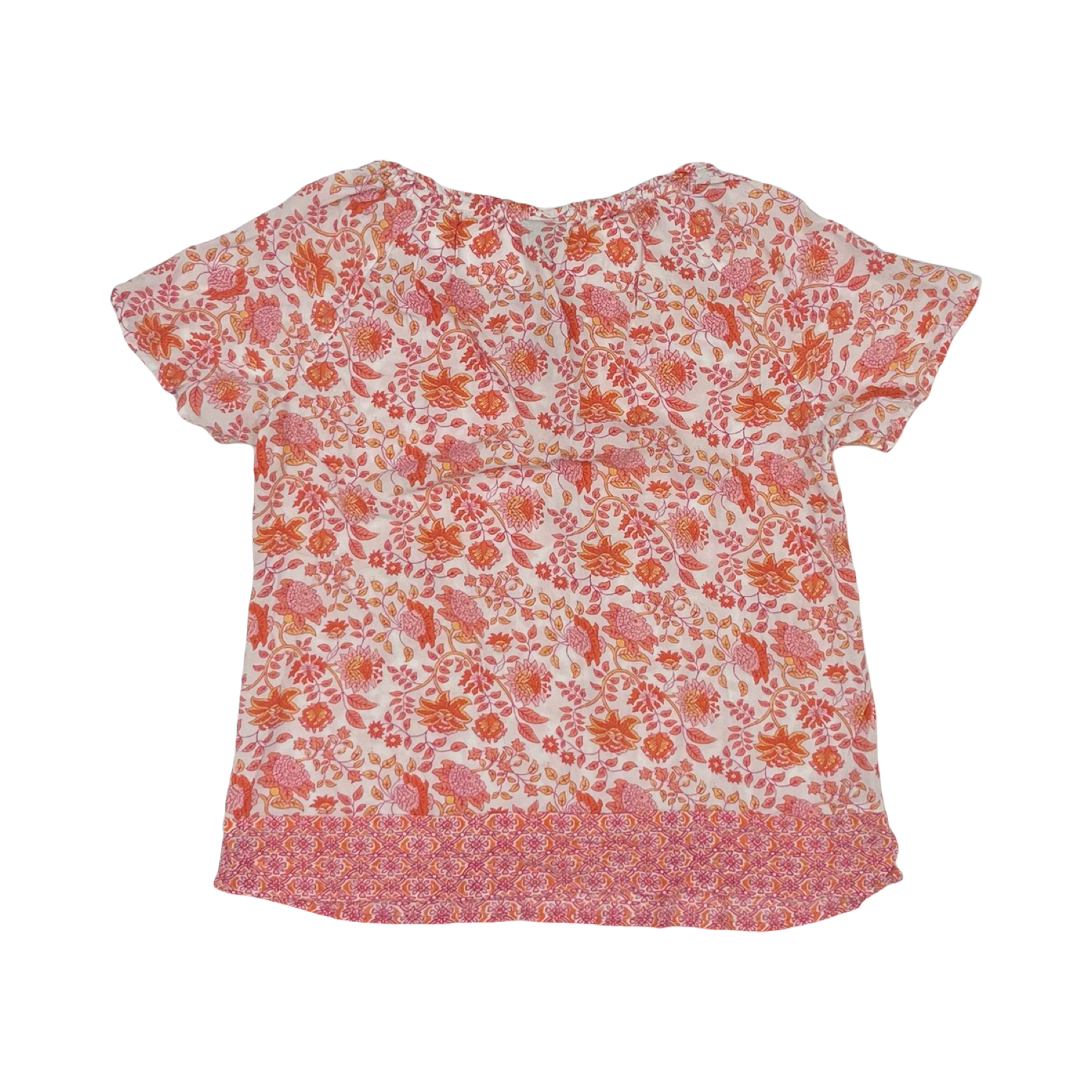 Blouse Ss By J. Jill In Orange & White, Size:L