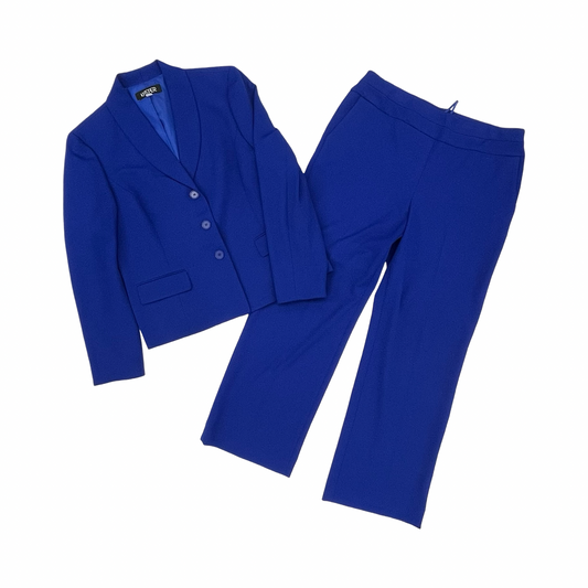 Pants Set 2Pc By Kasper In Blue, Size:L