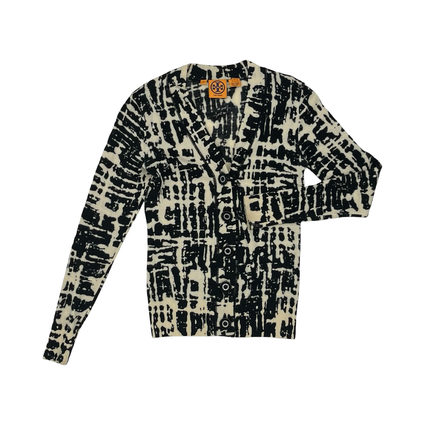 Cardigan Designer By Tory Burch In Black & Brown, Size:Xs