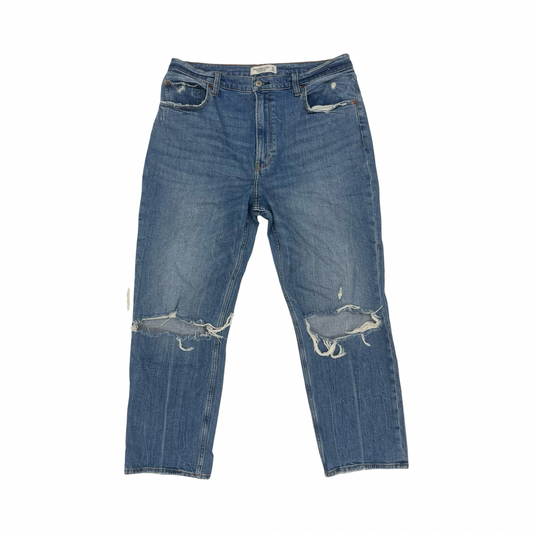 Jeans Straight By Abercrombie And Fitch In Blue Denim, Size:14