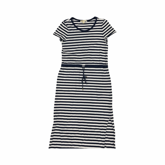 Dress Designer By Michael Kors In Blue & White, Size:M