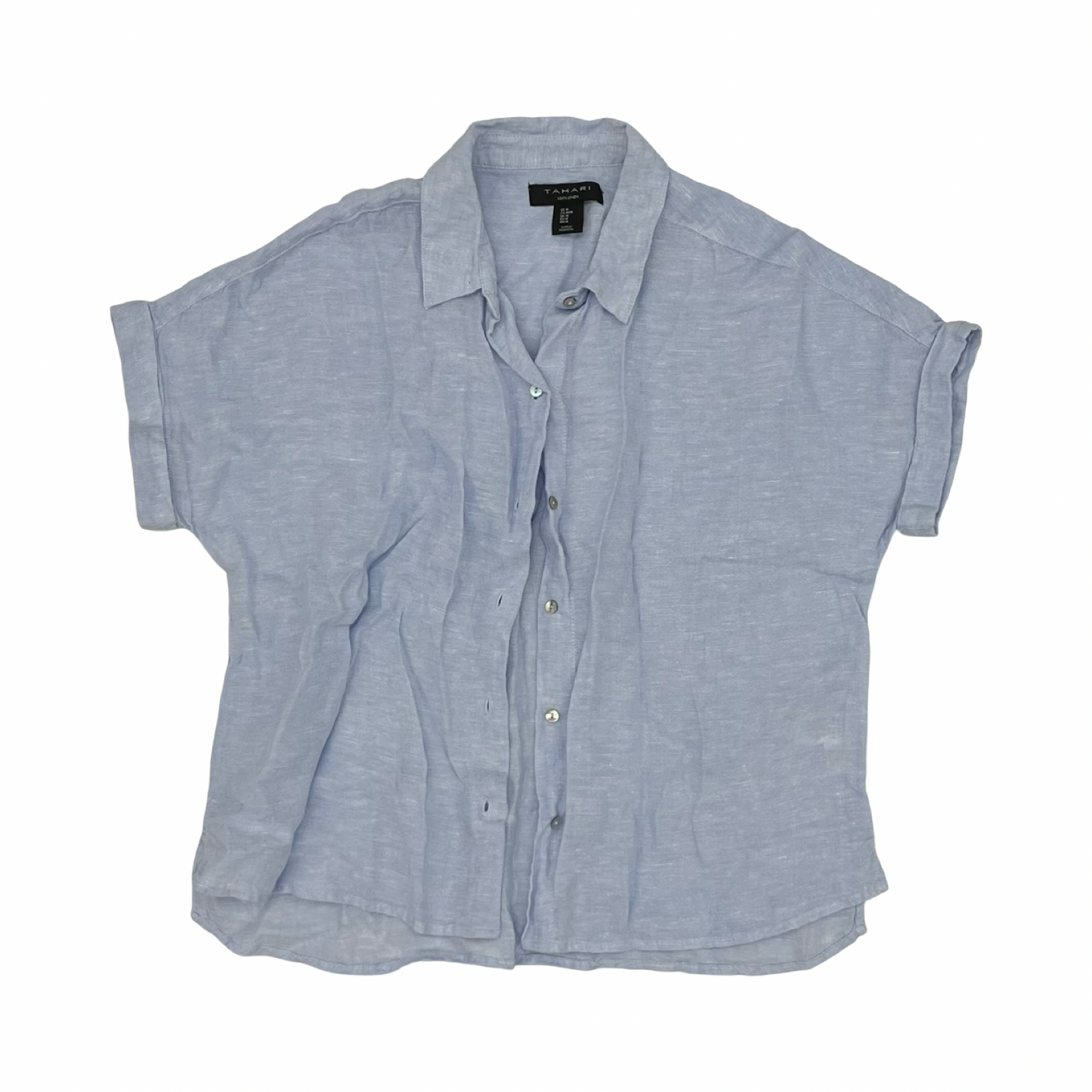 Blouse Ss By Tahari In Blue, Size:M