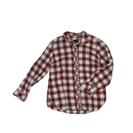 Blouse Ls By Talbots In Plaid Pattern, Size:M