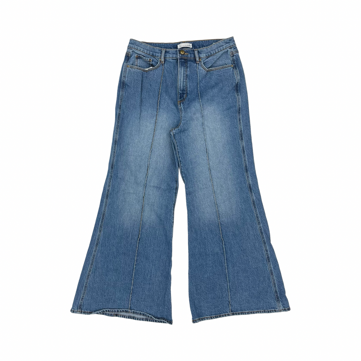 Jeans Wide Leg By Loft In Blue Denim, Size:12