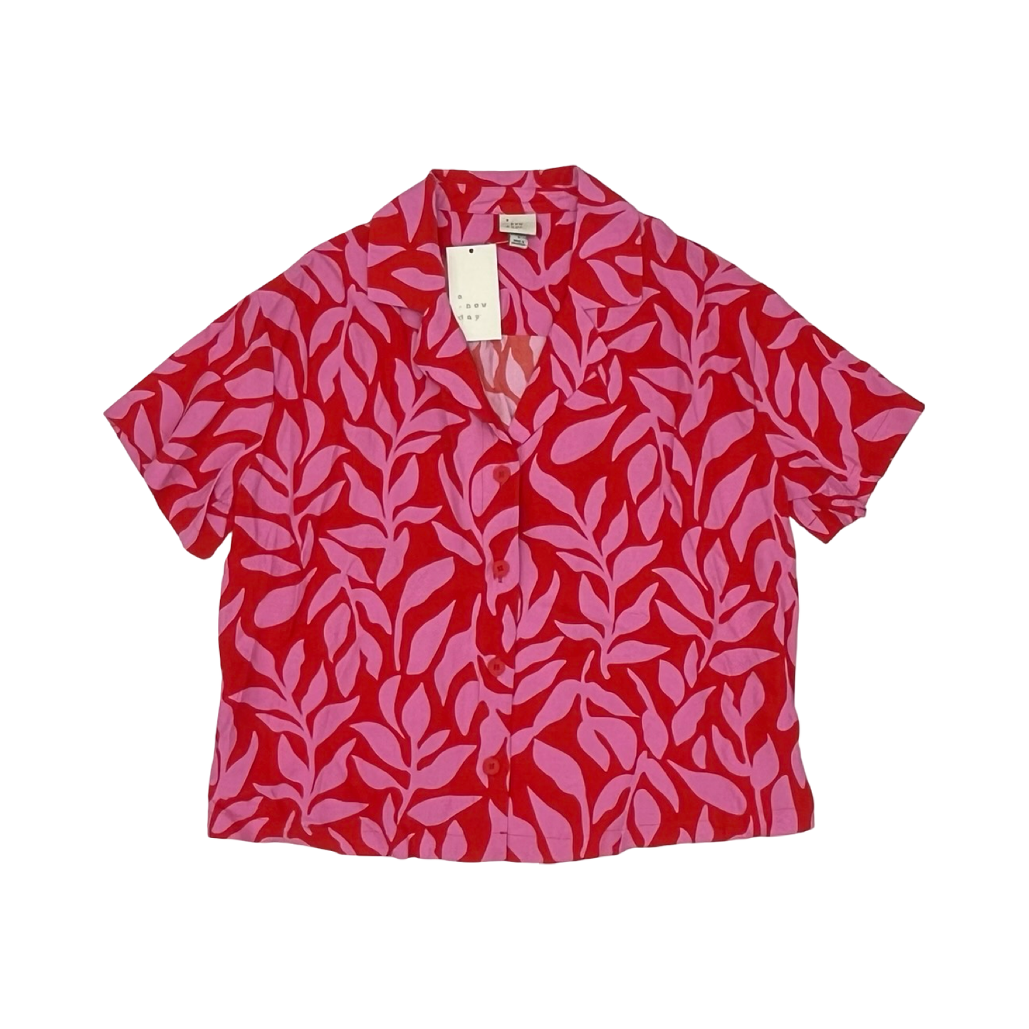 Blouse Ss By A New Day In Pink & Red, Size:S