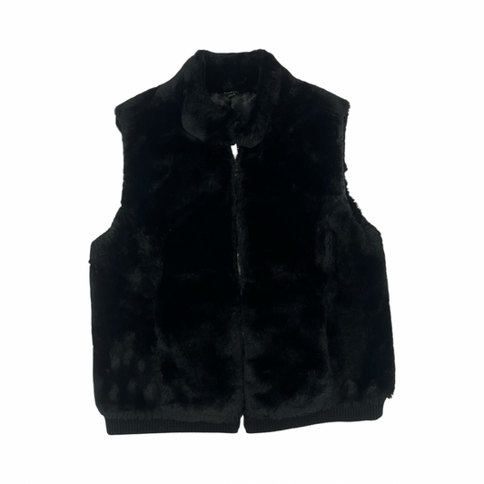 Vest Faux Fur & Sherpa By Talbots In Black, Size:M