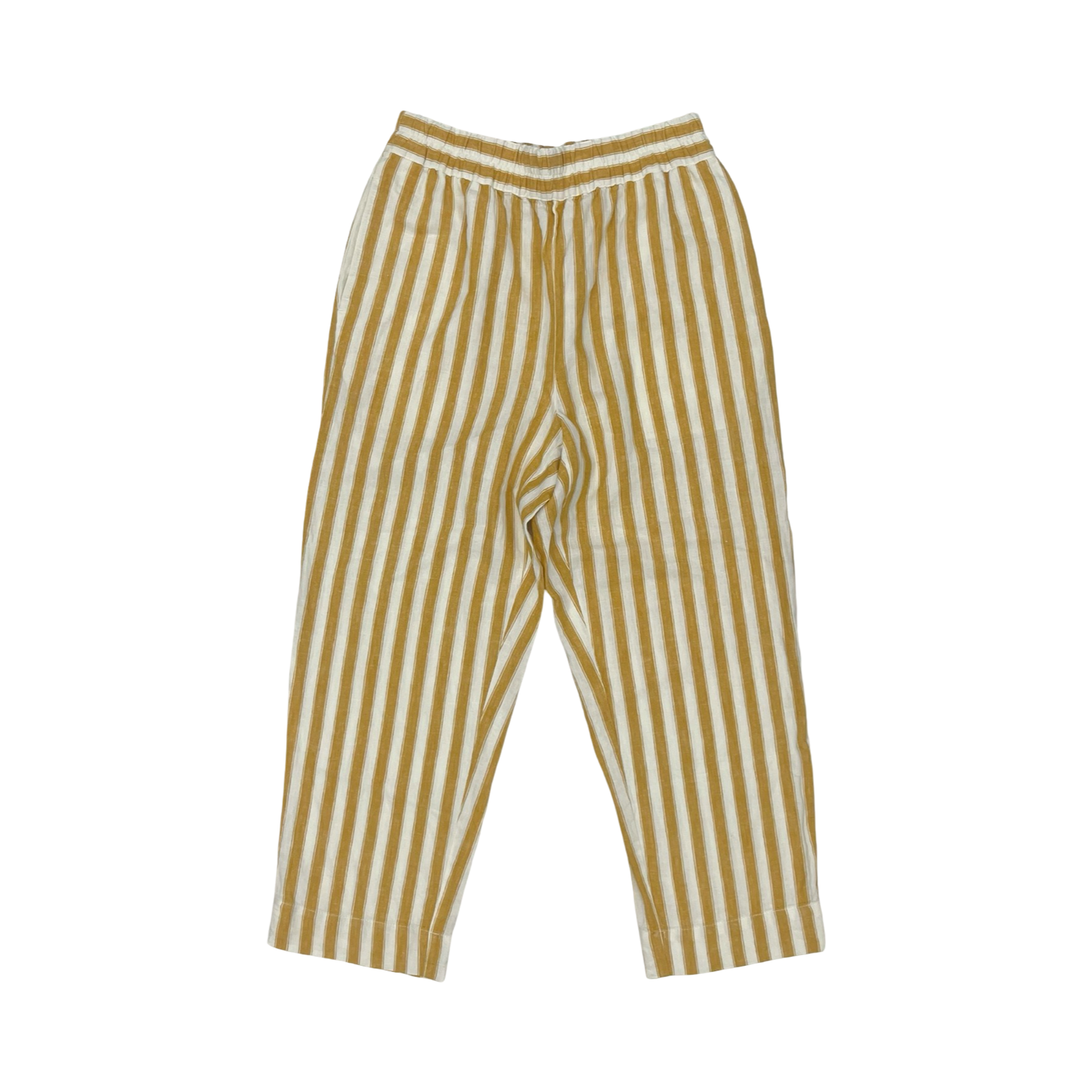Pants Linen By Madewell In White & Yellow, Size:S