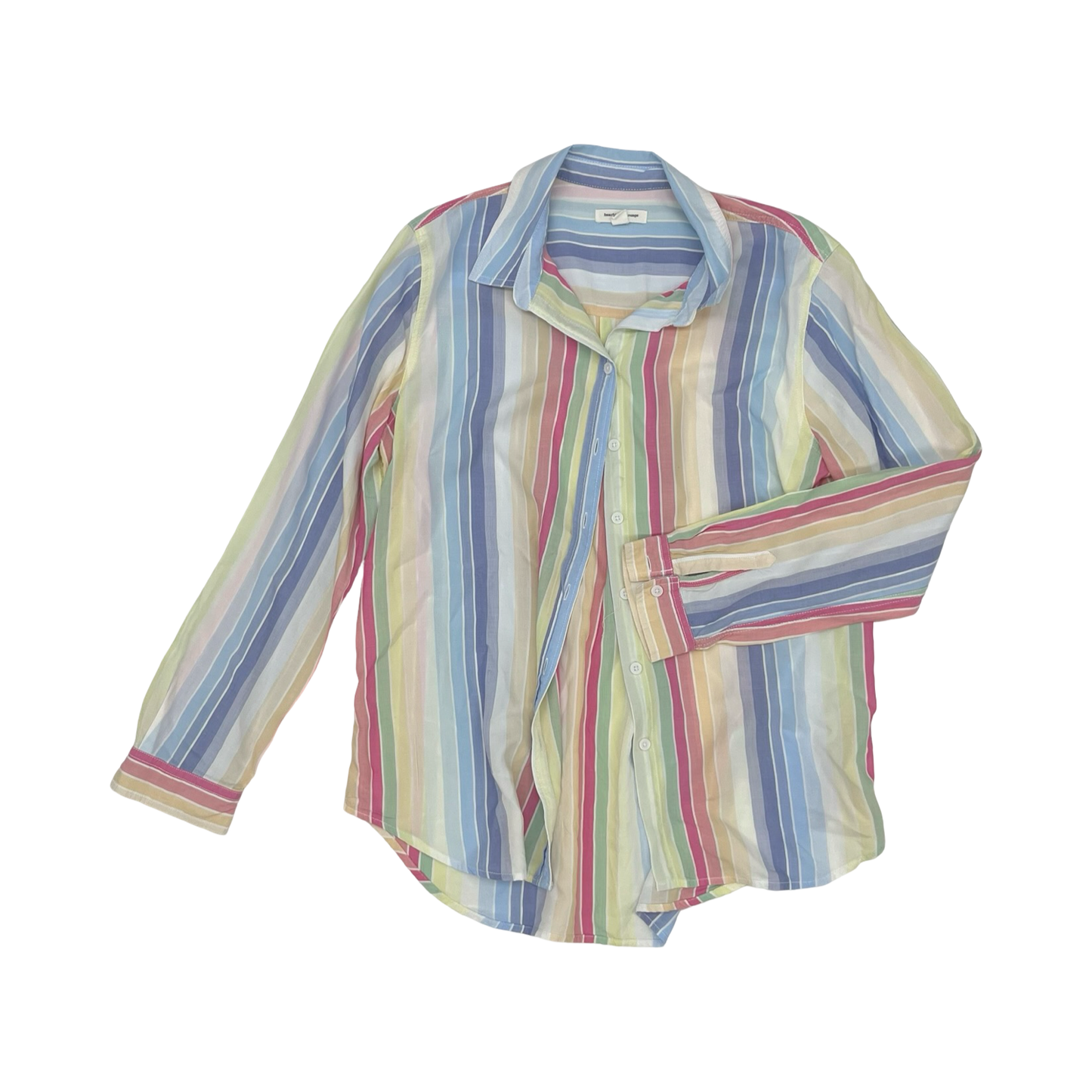 Blouse Ls By Beachlunchlounge In Striped Pattern, Size:L