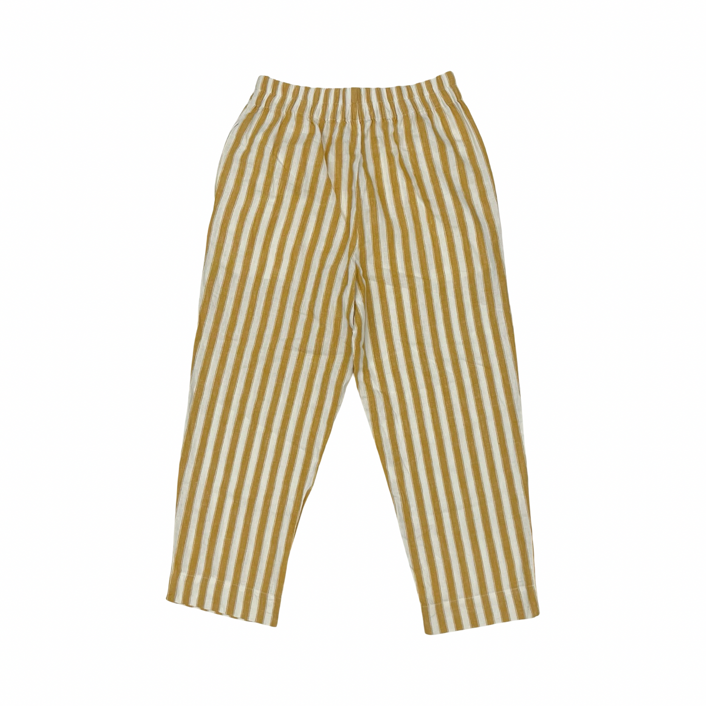 Pants Linen By Madewell In White & Yellow, Size:S