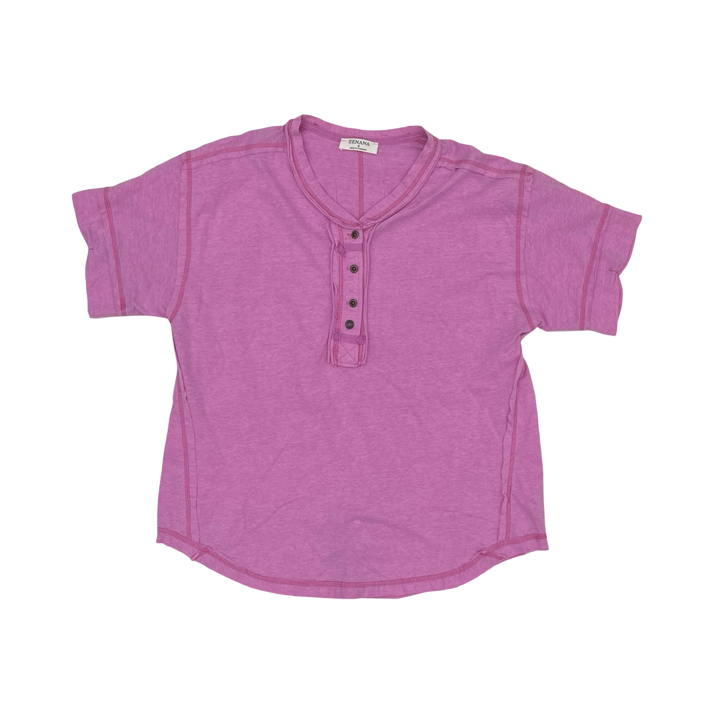 Top Ss By Zenana In Pink, Size:S