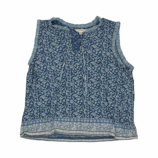 Blouse Sleeveless By Lucky Brand In Blue, Size:Xl