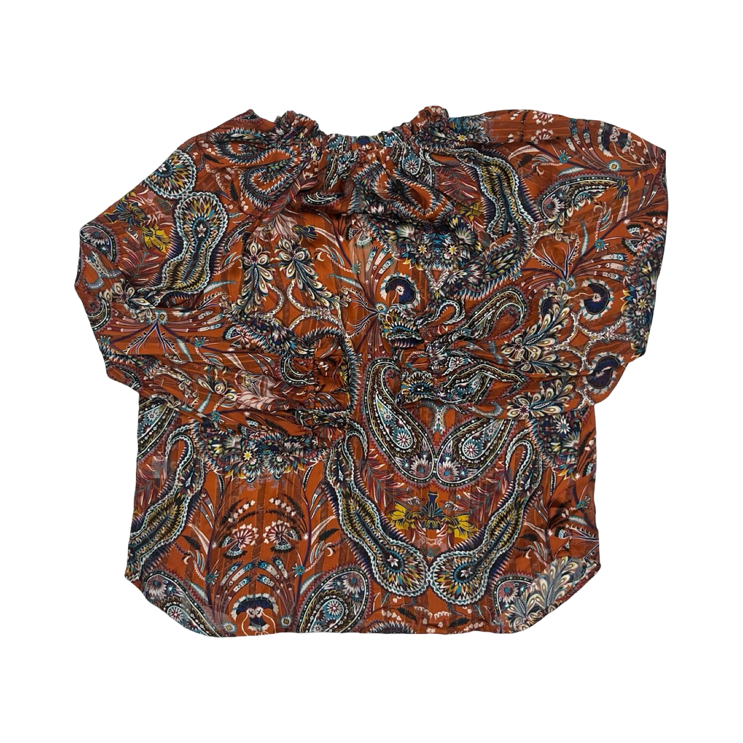 Blouse Ls By Chenault In Multi, Size:Xl