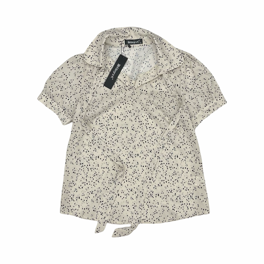 Blouse Ss By Cmf In Black & Cream, Size:Xs